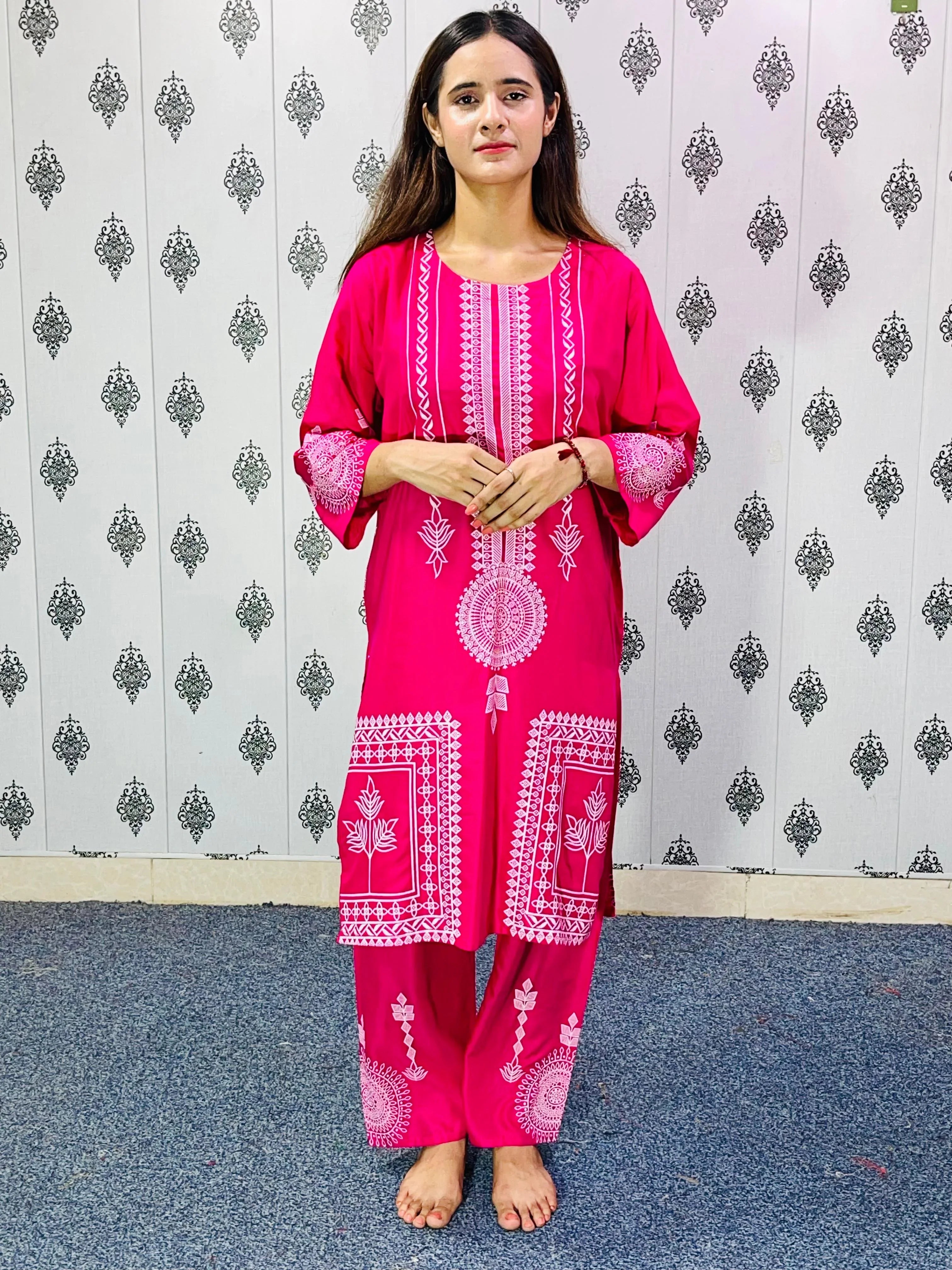 2 Pcs Women's Stitched 3D Printed Suit